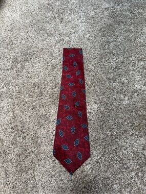 Vintage London Fog Red Geometric Men's Tie